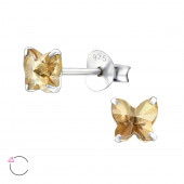 Cercei argint cu cristal aurii fluturas DiAmanti DIA24396-GoldenShadow